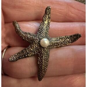 Wells Sterling Silver & Cultured Pearl Starfish Pin Pendant